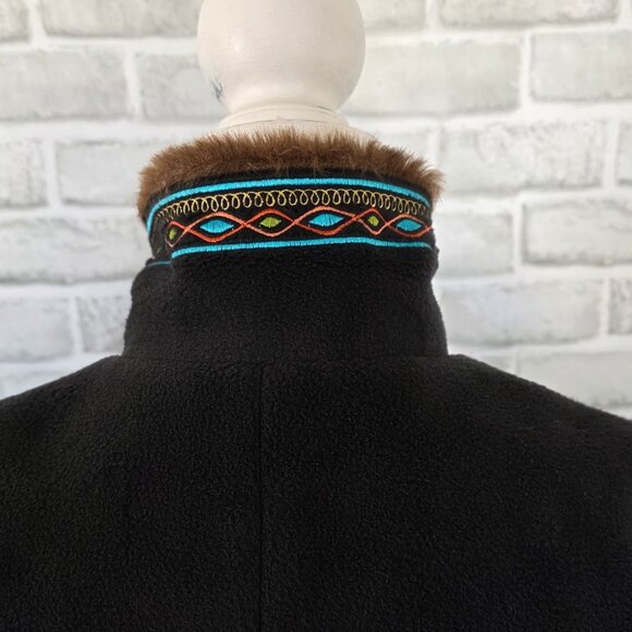 Vintage Bob Mackie Wearable Art Embroidered Faux Fur Fleece Vest Dopamine Med - Picture 9 of 10